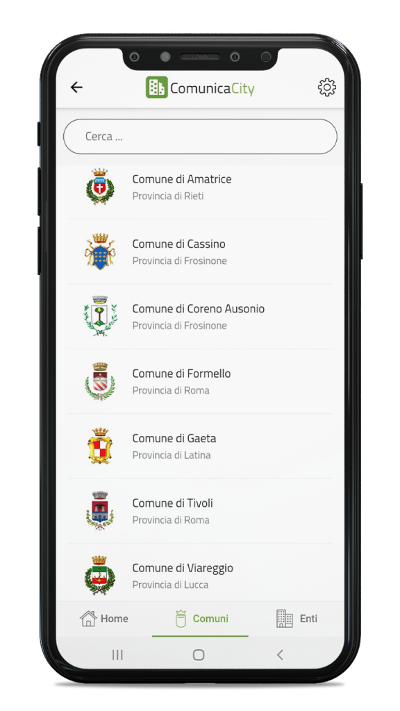 Scelta dei comuni da seguire