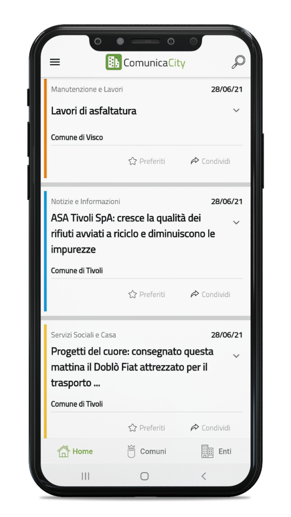 Feed delle notizie del Comune