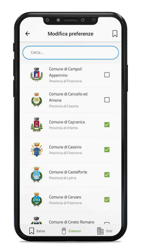 Scelta dei comuni